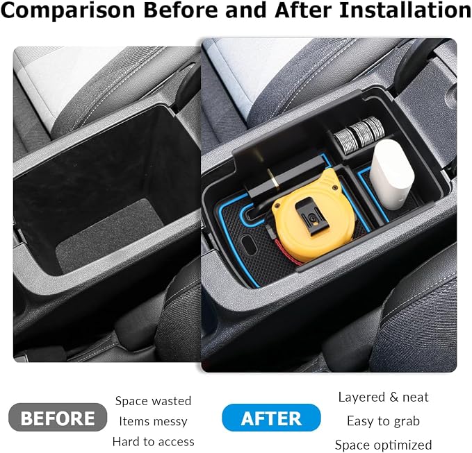 MARCHFA Center Console Organizer Tray Compatible for 2024 2025 2026 Buick Envista Accessories Armrest Storage Box Tray Organizer Middle Console Insert Holder (Blue)
