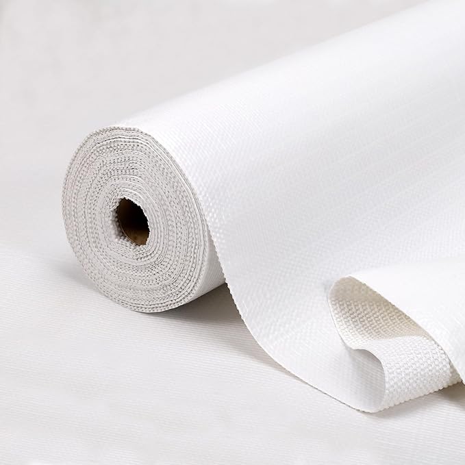 Practical White Shelf Liners for Kitchen Cabinets 18" x30FT, Non-Adhesive Drawer Liner, Non-Slip Strong Grip Cabinet Liner Thickened Mats Waterproof Shelf Paper for Countertop, Cupboard, Dressers
