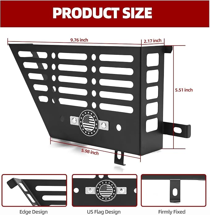 Metal Front Door Storage Box for Jeep Wrangler JK JKU 4XE 2011-2018 & Gladiator JT 2011-2018 Interior Storage Expansion Door Storage Side Pockets Insert Organizer Accessories (2-Pcs)