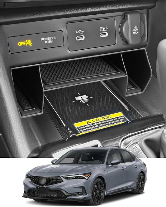 Integra Tray Multi-level Storage with Non-slip Pads for 2023 2024 2025 2026 Acura Integra Center Console Organizer Console Storage Insert Tray Integra Extra Compartments forAcura Integra Accessories