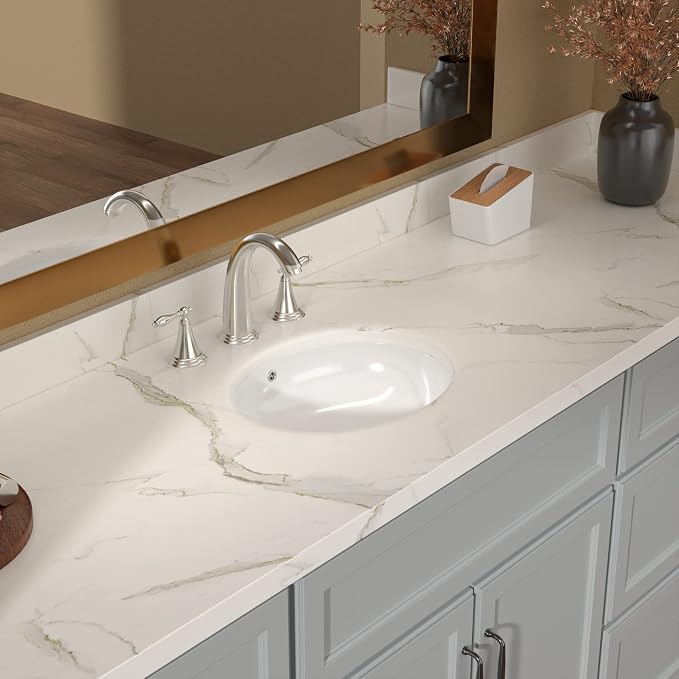 Lordear Undermount Bathroom Sink 18x15 Inch Oval Vessel Sink White Porcelain Ceramic Bathroom Vanity Sink Under Counter Lavatory Basin with Overflow Modern Art Basin