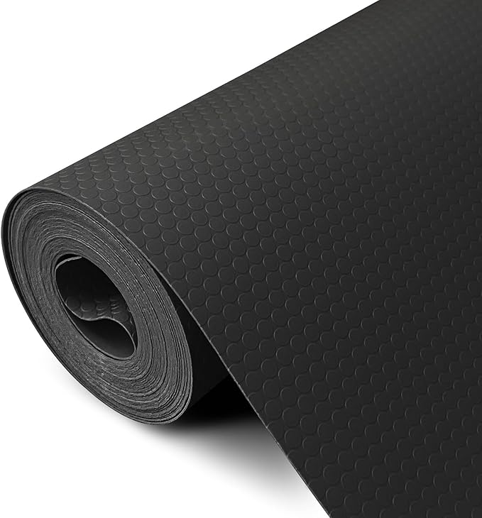 Shelf Liners 19 inch x 20 ft Shelf Liners for Kitchen cabinets nonstick Shelf Lining Drawer Mats EVA Protector for Cupboard (Black,19 inch x 20 ft)