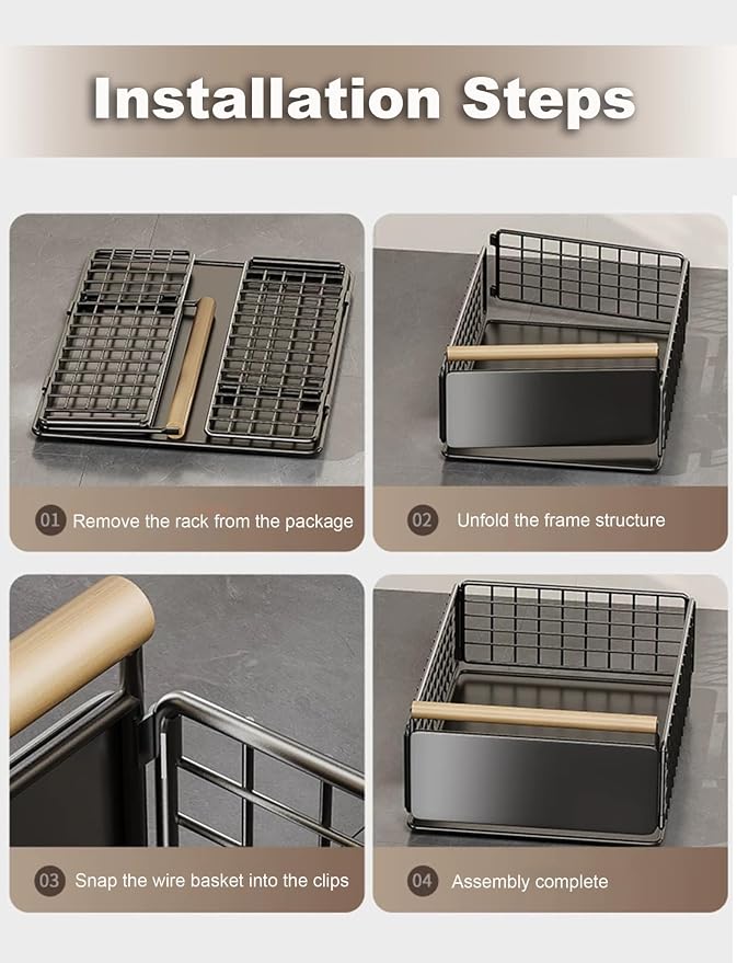 Heavy Duty Kitchen Slide Out Shelves - No Drill Pull Out Drawers for Cabinets Adjustable Height(Milk,19.5 cm)