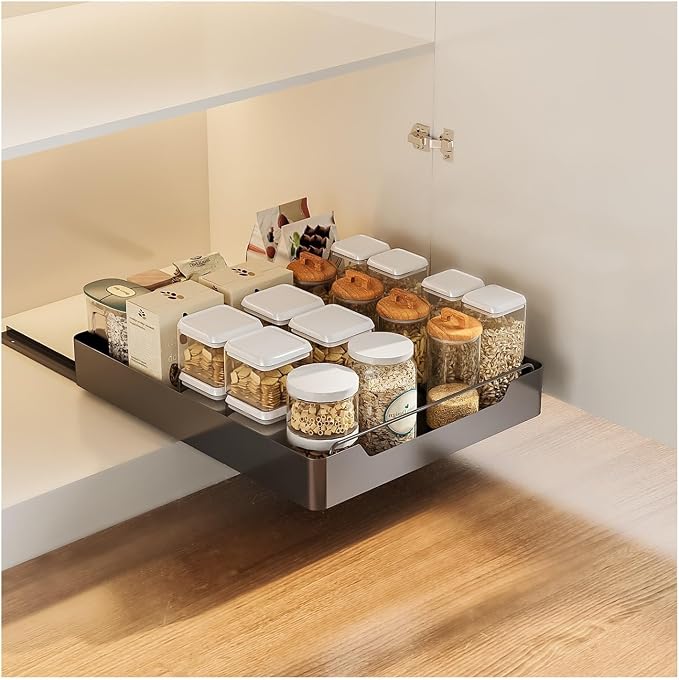Pull Out Drawers for Cabinets Pull Out Cabinet Organizer Slide Out Drawer Pull Out Cabinet Organizer Kitchen Cabinet Pull Out Drawer with Handle Expandable Drawer Kitchen without Drilling