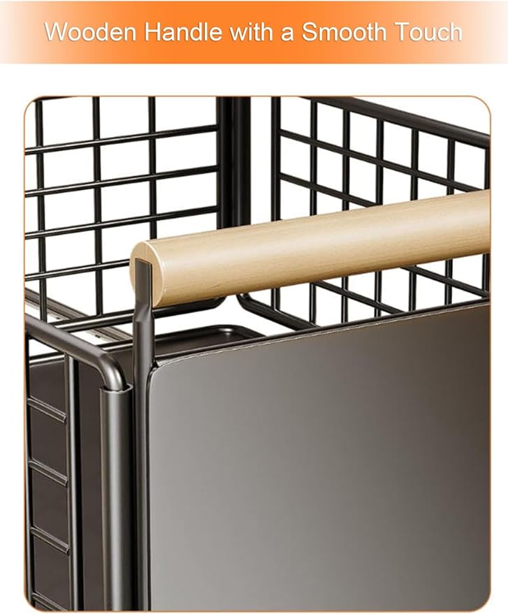 Adjustable Kitchen Cabinet Pull-Out Drawer - No Drill, Non-Slip Feet, Easy Installation (Milk, 23.5x39.5x19.5 cm) - Maximize Storage & Organization