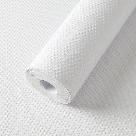 Shelf Liners for Kitchen Cabinets Non-Adhesive: 17" W x 300" L Waterproof Drawers Liner - White Easy to Cut Cupboard Mat for Pantry Shelves