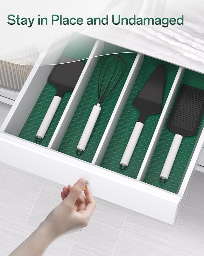 Shelf and Drawer Liner for Kitchen Cabinet, Non-Adhesive 18in x 360in Waterproof Contact Paper Refrigerator Liners Thickened Durable EVA Material Non Slip Mat for Dresser Cupboard Pantry Protector