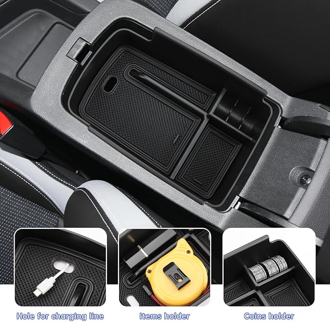 MARCHFA Center Console Organizer Tray Compatible for 2024 2025 2026 Buick Envista Accessories Armrest Storage Box Tray Organizer Middle Console Insert Holder (Black)