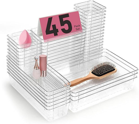 45P Clear drawer organizers