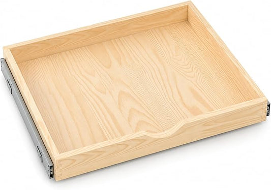 ZOINLIY 27''W X 21''D X 3''H Wooden Pull Out Drawer for Cabinet, Cabinet Organizer for Kitchen, Soft Close Slide Out Shelves, Heavy Duty, Full-Extension