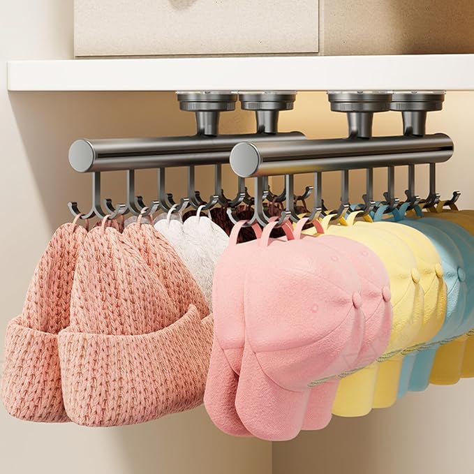 Vertical Space Saving Pull Out Suction Cup Clothes Hanger for Wardrobes Organization Without Drilling Modern Styles Strong Suction