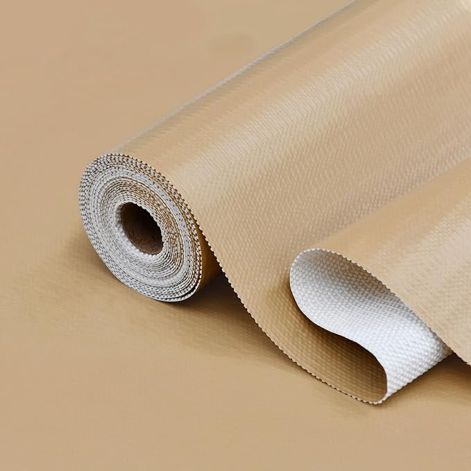 Drawer and Shelf Liner for Kitchen, Non-Slip Non-Adhesive Cabinet Liners for Cupboard, Dresser, Shelves, Tool Box, Pantry, Thickened Easy Install, Strong Grip, 11.8In x 20FT, Beige