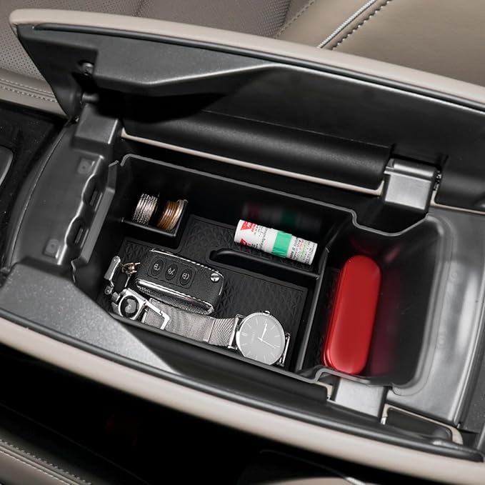 SXCY Fit for 2021-2023 2024 2025 2026 Buick Envision Center Console Organizer Tray for 2022-2024 2025 2026 Envision Accessories 2021-2026 Envision Armrest Storage Console Organizer Tray(Black)
