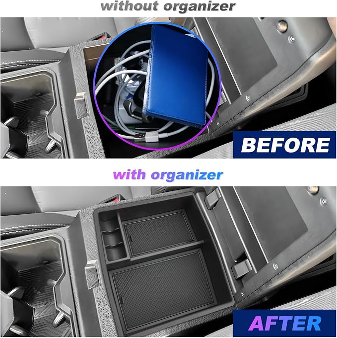 SXCY for 2024 2025 2026 Toyota Tacoma Center Console Organizer for 2024 2025 2026 Toyota Tacoma Accessories Console Tray 2024-2026 Tacoma Console Organizer 2024-2026 Tacoma Limited Accessories Black