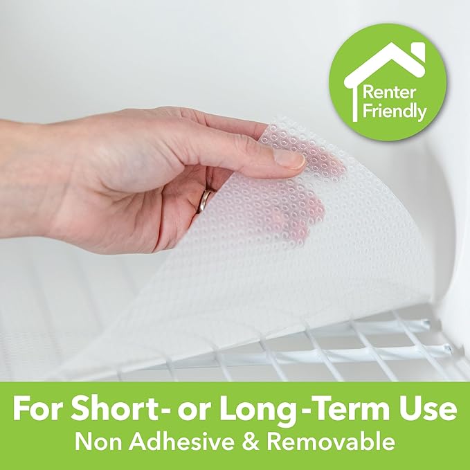 EasyLiner Clear Classic Shelf Liner - Durable Non-Adhesive Fridge Liner - Easy-to-Install and Easy-to-Clean - Kitchen Liner Mat for Fridge Shelves - Food Safe - Removable - 12 in x 20 ft - Clear