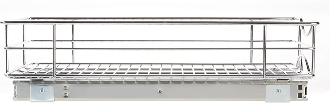 Home Zone Living Pull Out Kitchen Cabinet Organizer with Slide Out Drawer for Space Saving Storage, 11” W x 21” L