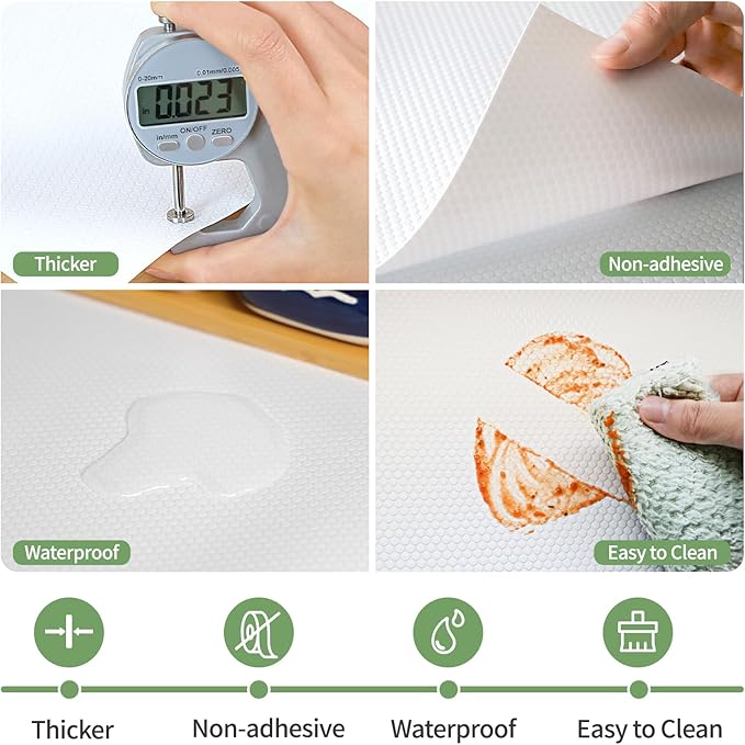 Shelf Liners 19 inch x 20 ft Shelf Liners for Kitchen cabinets nonstick Shelf Lining Drawer Mats EVA Protector for Cupboard (White,19 inch x 20 ft)