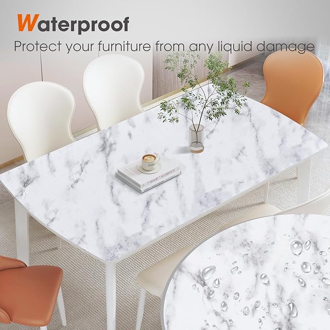 Drawer and Shelf Liner, Non-Slip Kitchen Cabinet Liners Non-Adhesive Thick Strong Grip Waterproof Washable Mats Protect Dresser Shelves Cupboard Bathroom Cabinets, White Marble, 24 in X 30 FT