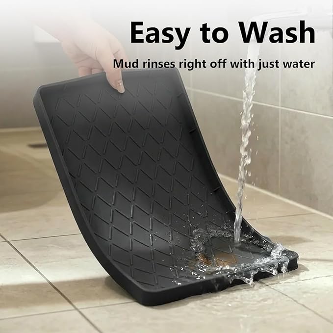 Mateeylife Under Sink Mats for Kitchen Waterproof 28"X19", Undersink Protectors，Silicone Mat Cabinet Liner, Under Sink Organizer for Bathroom and Kitchen，Boot Tray Pet Food Mat, Classic Black