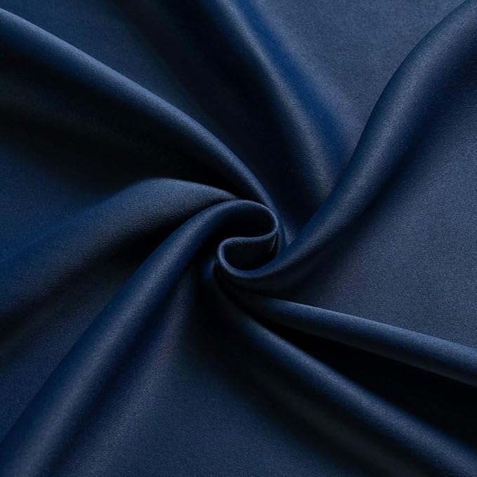 KOUFALL 30 Inch Curtains for Small Window, Navy Blue Short Blackout Winter Curtains for Cabinet Kitchen Bathroom, 34 w x 30 Length