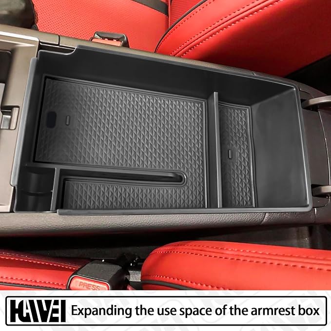 HGWEI Center Console Organizer Compatible with 2021 2022 2023 2024 2025 2026 Kia K5 DL3 GT Line Interior Accessories, ABS Insert Tray Armrest Storage Box, Black
