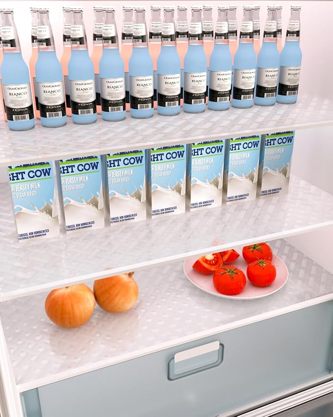 Shelf and Drawer Liner for Kitchen Cabinet, Non-Adhesive 12in x 360in Waterproof Contact Paper Refrigerator Liners Thickened Durable EVA Material Non Slip Mat for Dresser Cupboard Pantry Protector