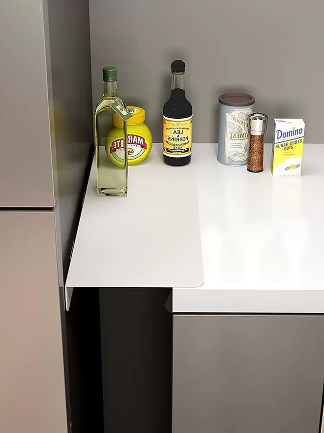 Metal Kitchen Refrigerator Gap Partition Side Panel For Crack Behind Refrigerator Kitchen Partition Panel No Drill Countertop Gap Extension Board(Black,23.62 * 7.87inch)