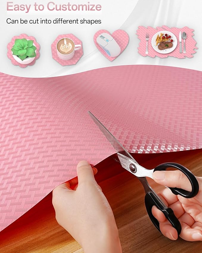 Shelf and Drawer Liner for Kitchen Cabinet, Non-Adhesive 12in x 120in Waterproof Contact Paper Refrigerator Liners Thickened Durable EVA Material Non Slip Mat for Dresser Cupboard Pantry Protector