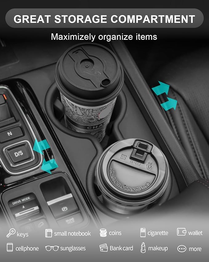 CDEFG Center Console Organizer for 2026 Honda Passport (RTL/TrailSport Elite/TrailSport) Accessories for 2026 Passport Middle Console Cup Holder Storage Box(Cup Holder for 2026 Passport)