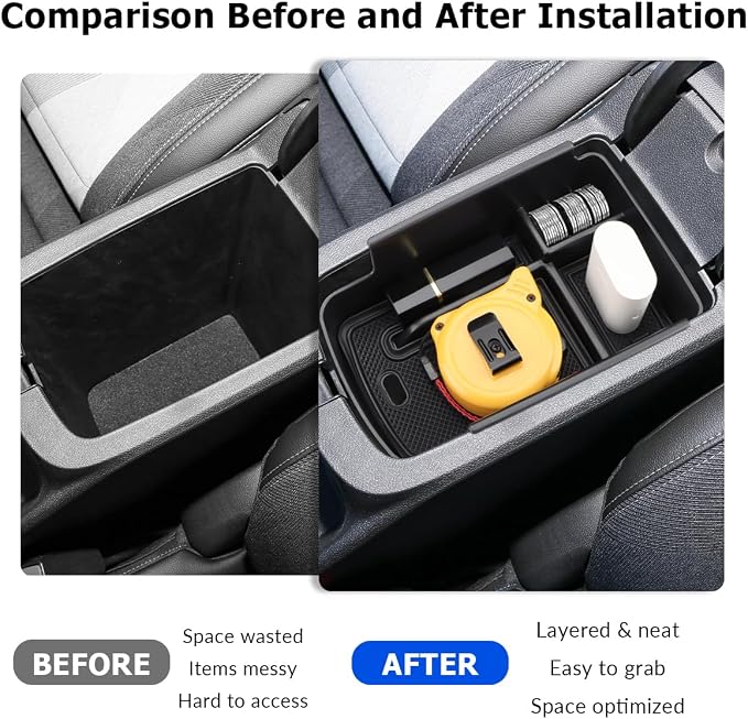 MARCHFA Center Console Organizer Tray Compatible for 2024 2025 2026 Buick Envista Accessories Armrest Storage Box Tray Organizer Middle Console Insert Holder (Black)