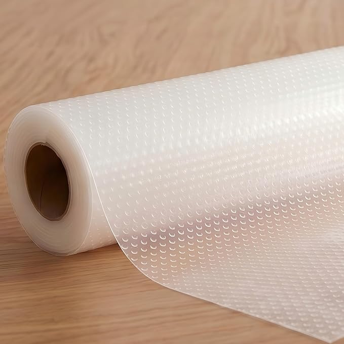 Shelf Drawer Liner for Kitchen Cabinet Mat 11 Inch Wide X 20 Ft Non Adhesive Pantry Closet Shelf Liner Non Slip Waterproof Washable Strong Grip Mat for Bathroom Refrigerator Under Sink Rv Cupboard