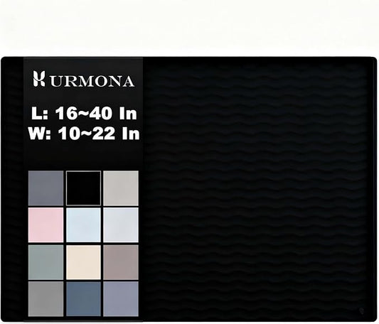 URMONA 28'' x 22'' Waterproof Silicone Under Sink Mat Cabinet and Counter Protector, Shelf Liner for Kitchen and Bathroom, Storage and Organizers, Litter Mat, Pet Cat Puppy Essentials(Onyx)