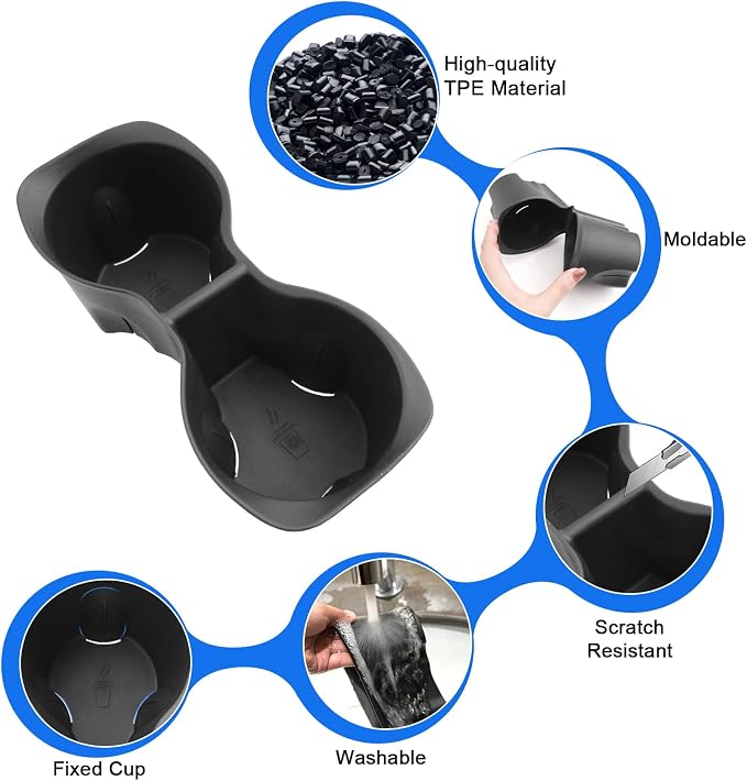 SXCY 2021 2022 2023 Envision Cup Holder Insert 2023 Buick Envision Accessories TPE Cup Holder Limiter for 2023 2022 Buick Envision Console CupHolder Adapter Non-Slip Drink Stopper Drink Stabilizer