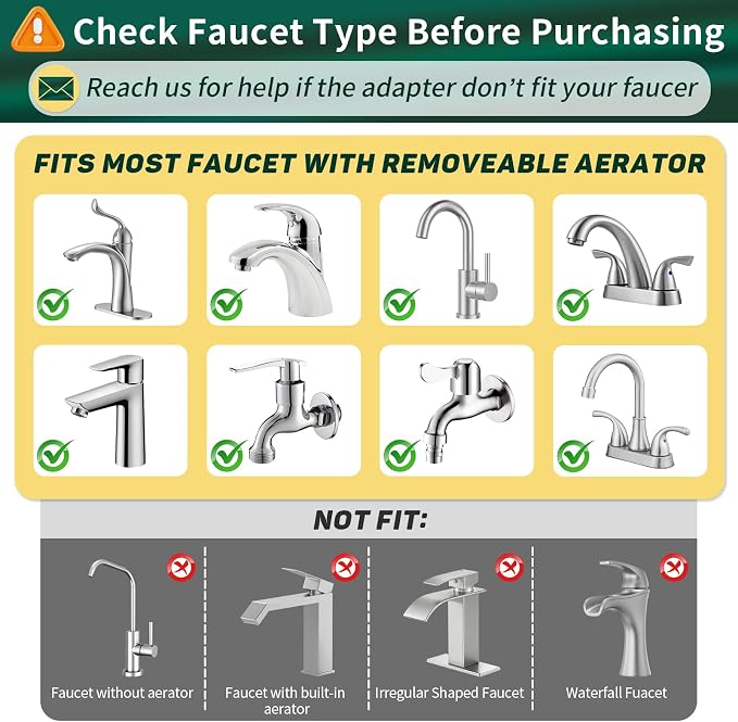 CECEFIN Kitchen Faucet Hose Attachment, 4-Mode ON/Off Sink Sprayer Head with Filter, 4.9Ft Stainless Steel Hose, Water Saving Aerator w/ 3-Way Diverter Valve for Hair Washing Laundry Room & Pet Shower