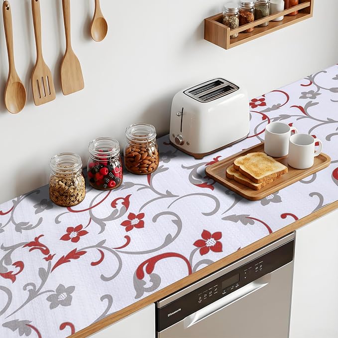Shelf Liners Non Adhesive 10Rolls*17.7'' X 96'' Drawer Liner for Kitchen Cabinets, Waterproof Shelf Liners Durable Anti-Slip for Kitchen Cabinets Cupboard Liner