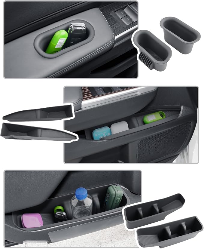 CDEFG 10Pcs for 2021-2025 2026 Toyota Sienna Door Handle Pockets Trash Can Storage Box for for 2021-2026 Toyota Sienna Accessories Front & Second Row Door Storage Pockets Trash Bin Container