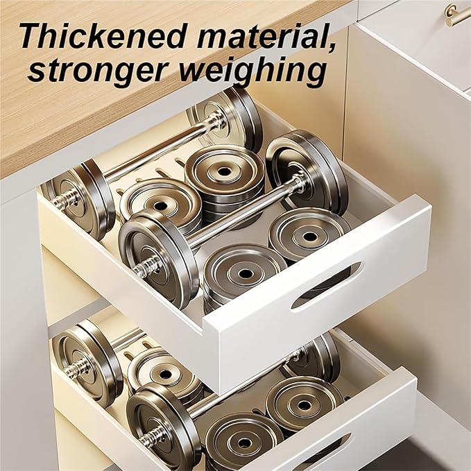 Extendable Pull Out Cabinet No Drill Sliding Drawer Space Saving Storage Solution for Kitchen Bathroom & Pantry，White 40 * 43 * 7cm