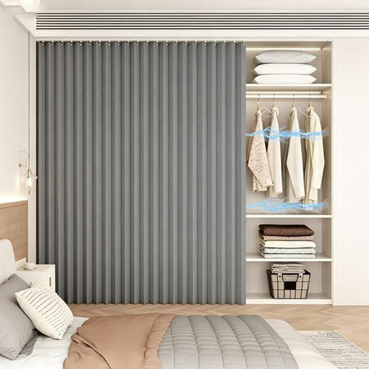 Magnetic No-Drill Cabinet Hinges for Shelves, Self-Adhesive Folding Tracks for Closets, Under Sink Storage, RV & Laundry Room Organization, Easy Installation, Blackout Design