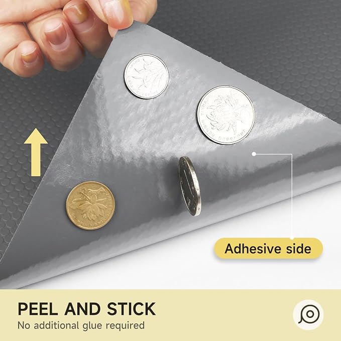 WochiTV Adhesive Shelf Liner 11.8 X 59 Inches Peel and Stick Kitchen Liner for Cabinets, Drawers Removable Protector Mat Waterproof Contact Covering for Dresser Pantry Countertops Shelves, Gray