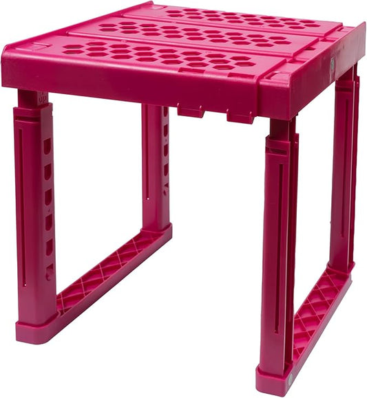 Piffny Locker Organizer Shelf， Adjustable Width and Height, Stackable, Ideal Locker Shelf for School, Office, Gym Lockers, or Even Kitchen Cabinets & Under Sink Organization (Magenta)