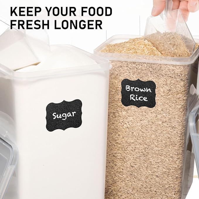 WHITE FEATHER SUPPLIES 8.5L/287Oz Extra Large Airtight Food Storage Containers (2 PC) with Lids, Kitchen and Pantry Organization Containers for Baking Supplies, Cereal, Flour, Sugar, Rice (BPA Free)