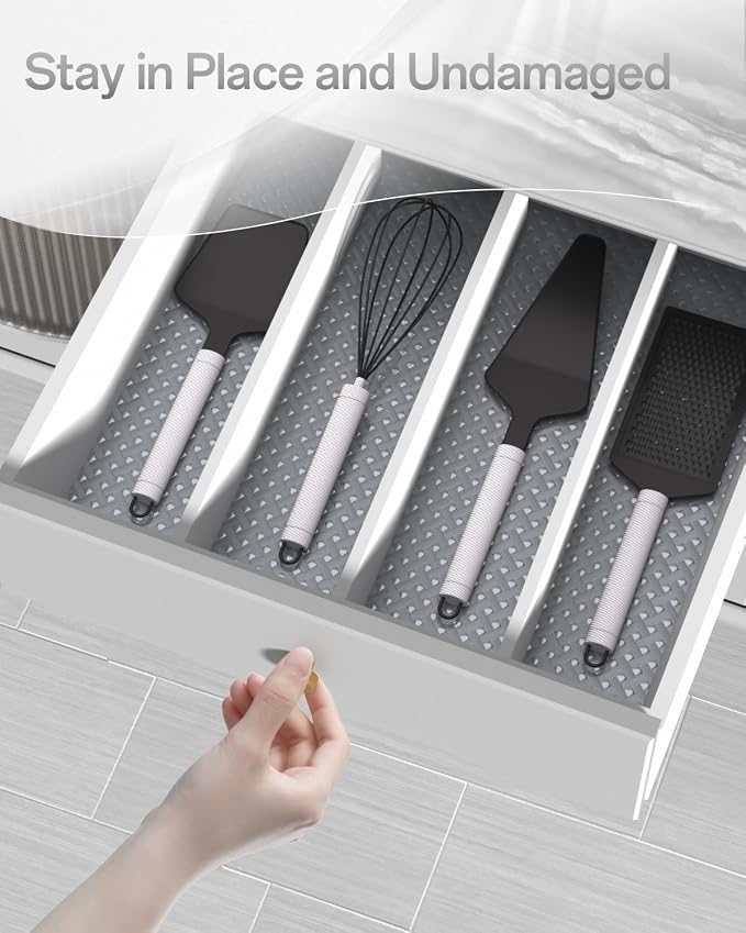 Shelf and Drawer Liner for Kitchen Cabinet, Non-Adhesive 24in x 360in Waterproof Contact Paper Refrigerator Liners Thickened Durable EVA Material Non Slip Mat for Dresser Cupboard Pantry Protector