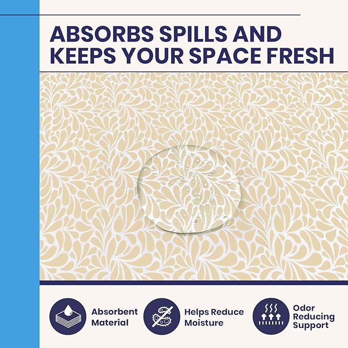 Adhesive Shelf Liner — Waterproof Felt Cabinet Liner & Contact Paper for Kitchen Organization — Soft Glide Drawer Liners, Under Sink & Shelf Covers (Sandstone Petals, 23.75in x 6ft, 2-Pack)