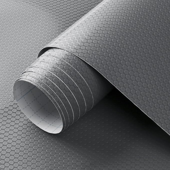 WochiTV Adhesive Shelf Liner 17.5 X 120 Inches Peel and Stick Kitchen Liner for Cabinets, Drawers Removable Protector Mat Waterproof Contact Covering for Dresser Pantry Countertops Shelves, Gray