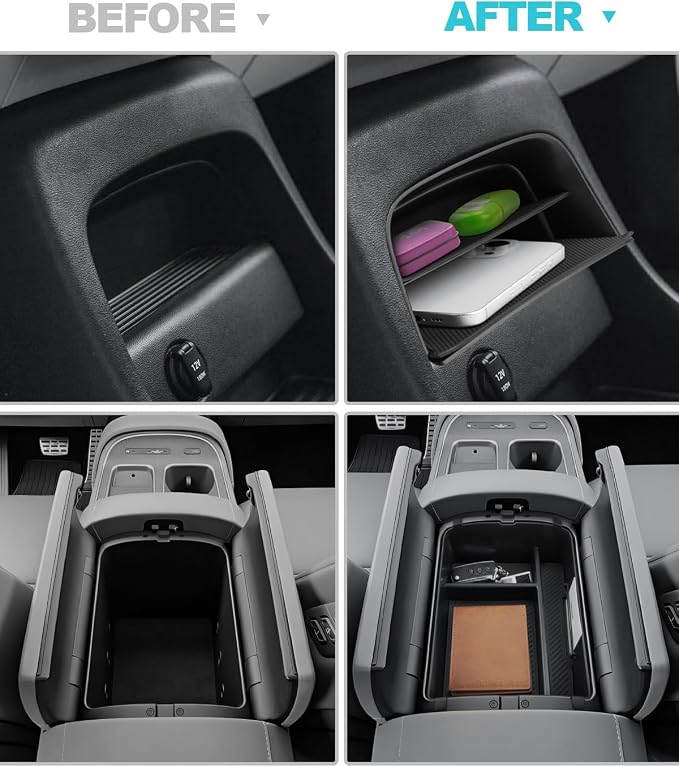 CDEFG 2Pcs for 2026 Hyundai Palisade Center Console Organizer for 2026 Hyundai Palisade Accessories Middle Console Armrest Storage Box (Only for 7-Seater Split Armrest)