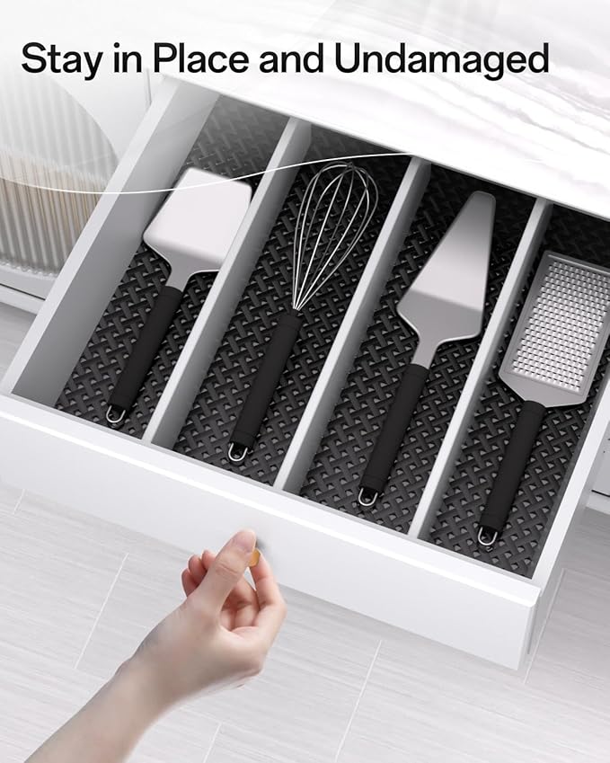 Shelf and Drawer Liner for Kitchen Cabinet, Non-Adhesive 24in x 360in Waterproof Contact Paper Refrigerator Liners Thickened Durable EVA Material Non Slip Mat for Dresser Cupboard Pantry Protector