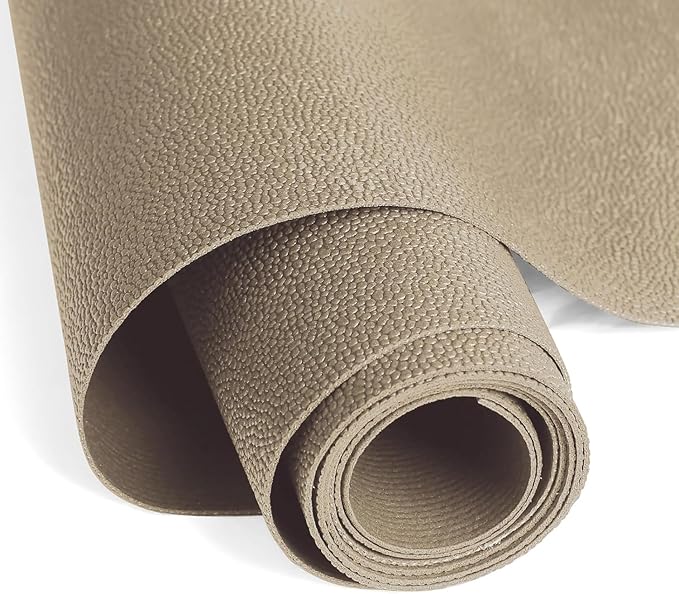 WochiTV Shelf Liner for Cabinets, Drawer Non Adhesive Non Slip Foam Mat for Kitchen, Pantry, Bathroom, Cupboard, Garage, Closet, Shelves, Drawer, Tool Box, Tan 23.6 x 354 inches