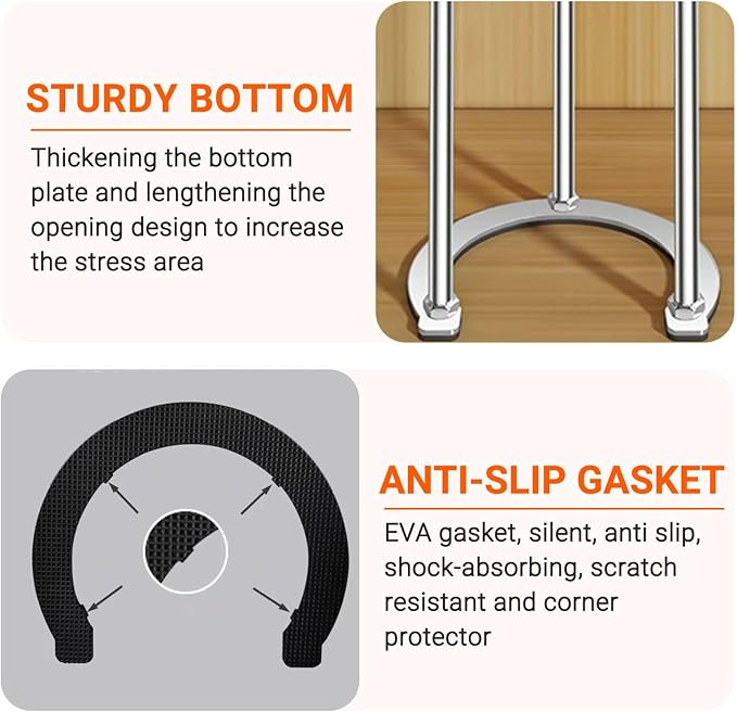 Undermount Sink Brackets,Stainless Sink Support,17.3"-28.3" Adjustable Under Sink Support Legs,Sink Install Repair System for Kitchen and Bathroom, 3 Rods