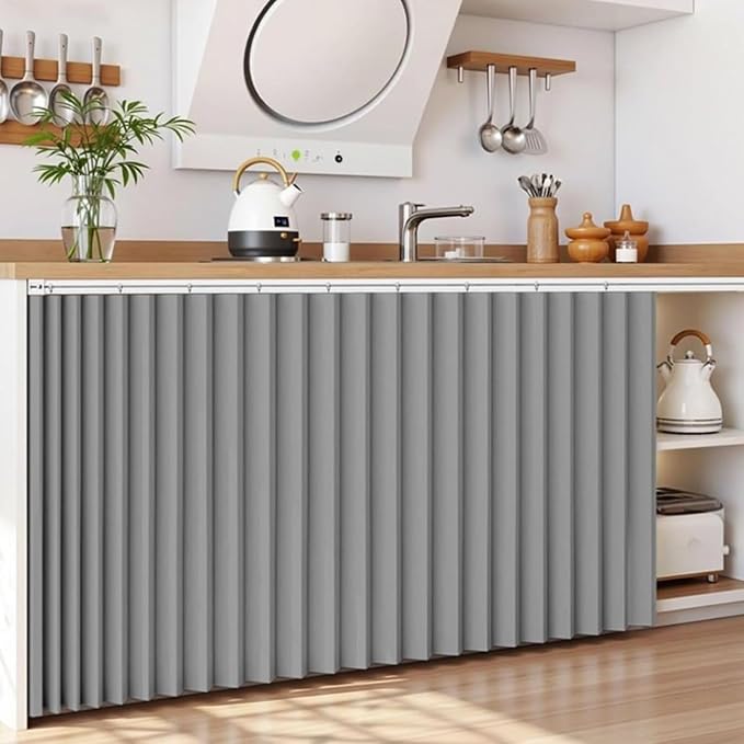 Under Sink Cabinet Organizer - Magnetic No-Drill Self-Adhesive Tracks, Short Cabinet Rails for Kitchen, Pantry, RV & Laundry Room - Space-Saving Storage Solution