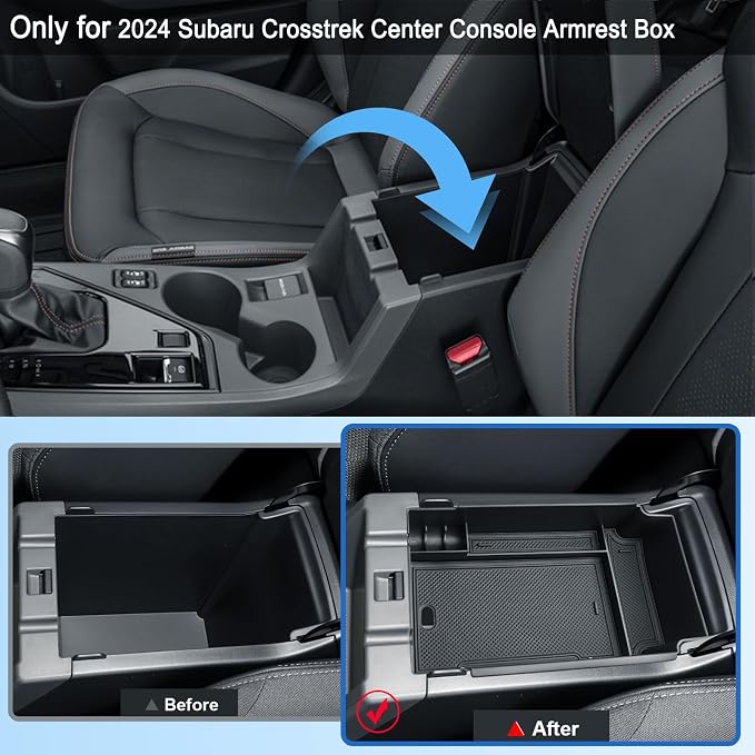 2024 2025 2026 Crosstrek Center Console Organizer for Subaru Crosstrek (Base/Premium/Sport/Limited/Wilderness), 2025 Crosstrek Armrest Tray Coin Holder 2026 Crosstrek&Impreza Accessories